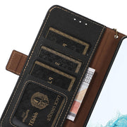 Custodia portafoglio in vera pelle con RFID per Samsung Galaxy M5