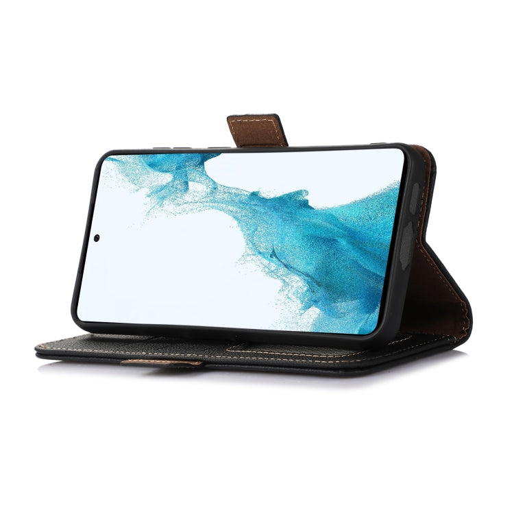 Custodia per telefono RFID in vera pelle TJ magnetica laterale, For Samsung Galaxy M54 5G