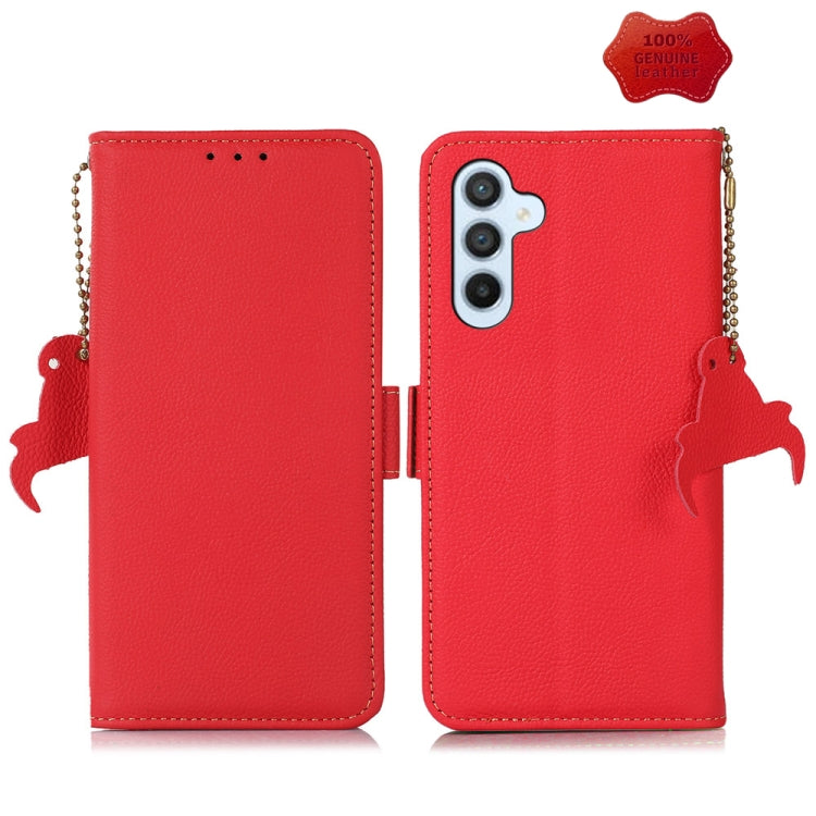 Custodia portafoglio in pelle con RFID per Samsung Galaxy M54