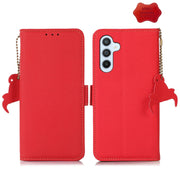Custodia portafoglio in vera pelle con RFID per Samsung Galaxy M5