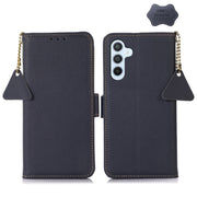 Custodia portafoglio in vera pelle con RFID per Samsung Galaxy M5