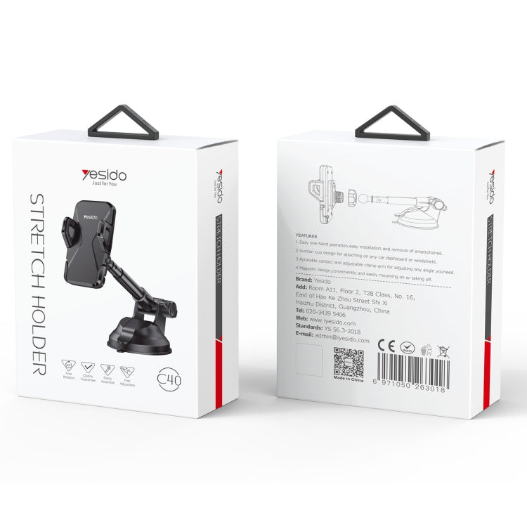 Yesido C40 Supporto automatico per telefono pieghevole con rotazione a 360 gradi per auto, C40