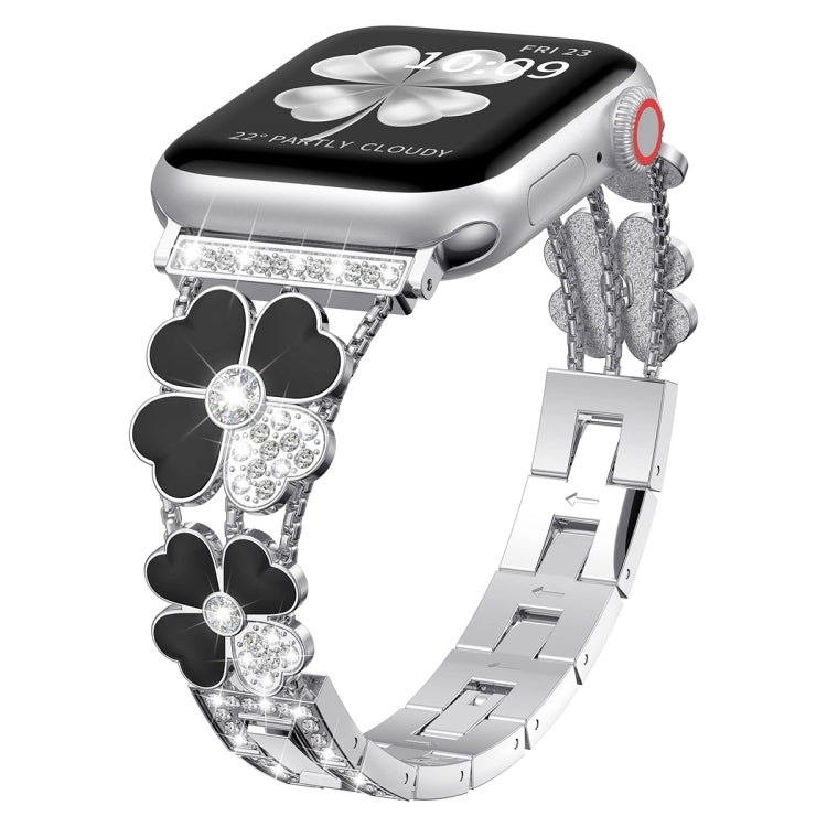 Cinturino per orologio con diamanti in metallo petalo, For Apple Watch 7 41mm, For Apple Watch 7 45mm, For Apple Watch SE 2022 40mm, For Apple Watch SE 2023 40mm
