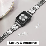 Cinturino per orologio con diamanti in metallo petalo, For Apple Watch SE 2022 44mm, For Apple Watch SE 40mm, For Apple Watch SE 44mm, For Apple Watch 6 40mm