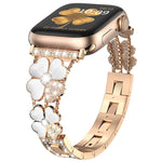 Cinturino per orologio con diamanti in metallo petalo, For Apple Watch SE 2022 44mm, For Apple Watch SE 40mm, For Apple Watch SE 44mm, For Apple Watch 6 40mm