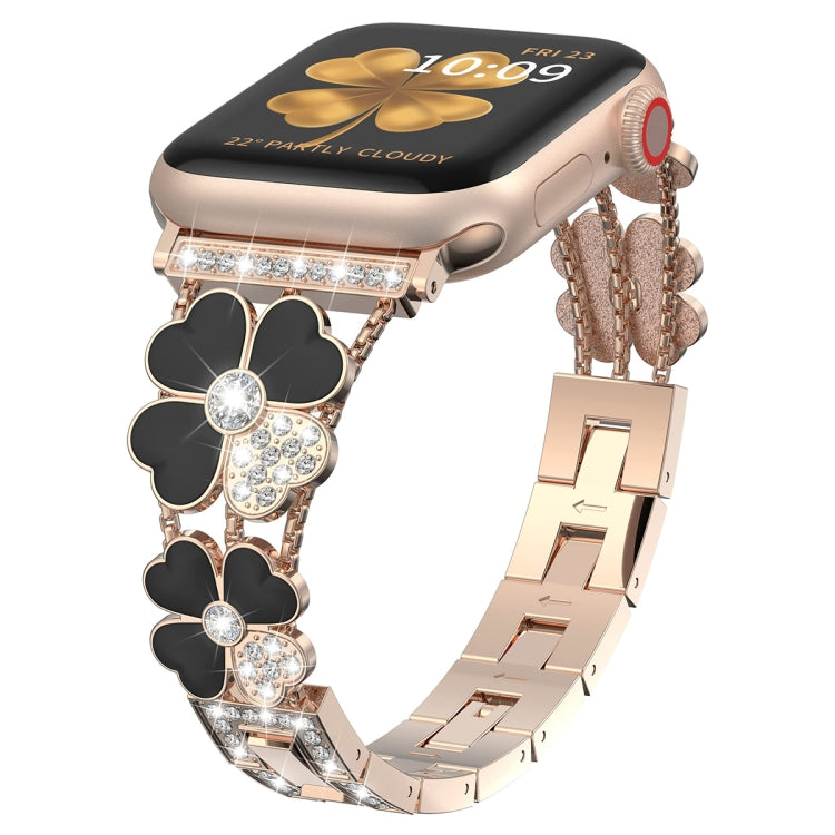 Cinturino per orologio con diamanti in metallo petalo, For Apple Watch 4 40mm, For Apple Watch 4 44mm, For Apple Watch 3 38mm, For Apple Watch 9 45mm