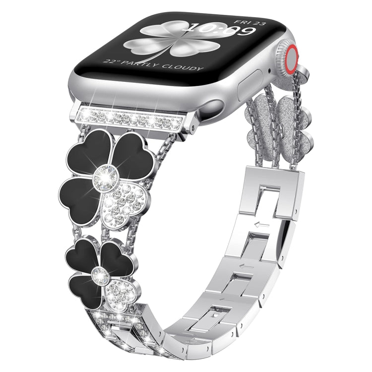 Cinturino per orologio con diamanti in metallo petalo, For Apple Watch 42mm, For Apple Watch 9 41mm
