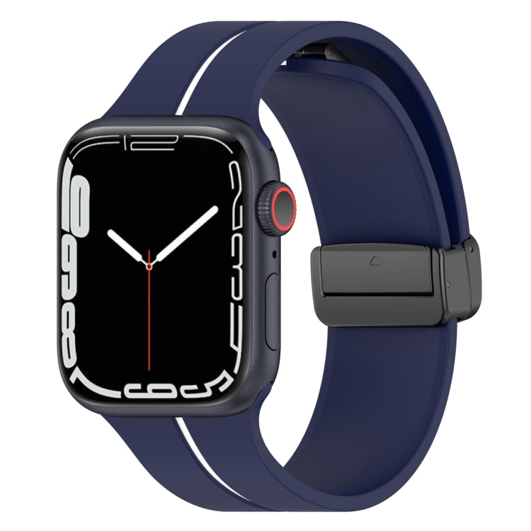 Cinturino in silicone con fibbia pieghevole a due colori, For Apple Watch Ultra 49mm, For Apple Watch SE 2023 44mm