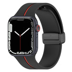 Cinturino in silicone con fibbia pieghevole a due colori, For Apple Watch 8 41mm, For Apple Watch 8 45mm