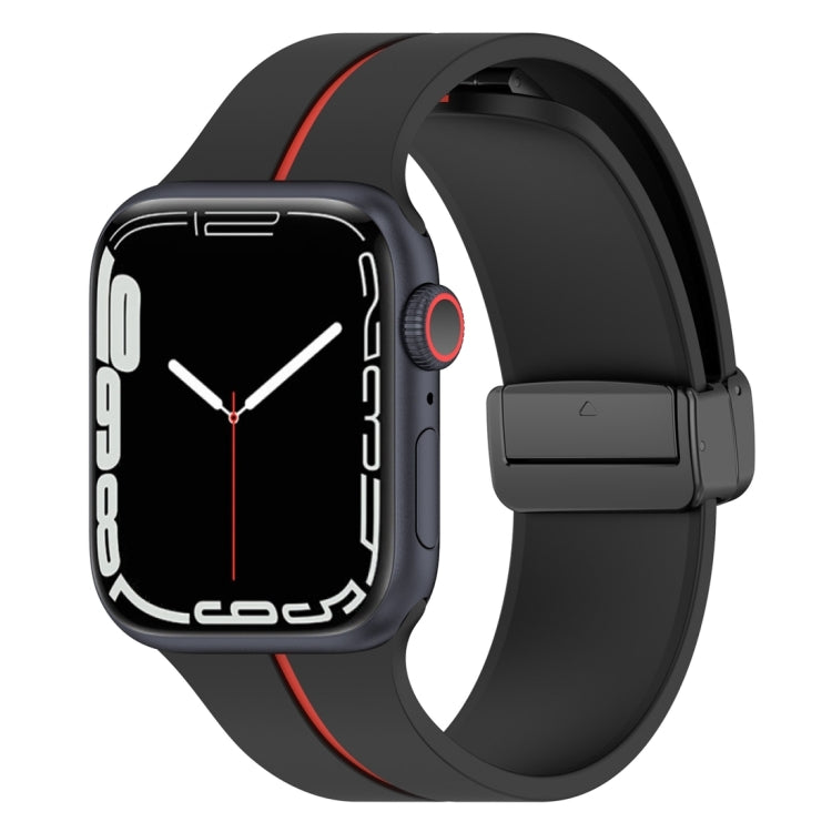 Cinturino in silicone con fibbia pieghevole a due colori, For Apple Watch 9 45mm, For Apple Watch 9 41mm