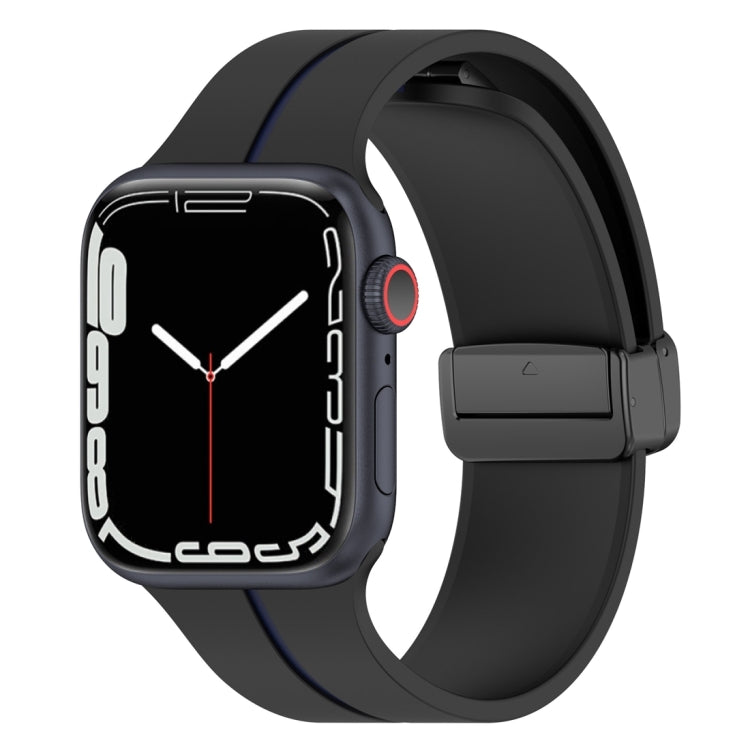 Cinturino in silicone con fibbia pieghevole a due colori, For Apple Watch 9 45mm, For Apple Watch 9 41mm