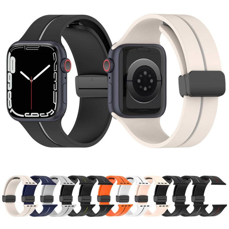 Cinturino in silicone con fibbia pieghevole a due colori, For Apple Watch 9 45mm, For Apple Watch 9 41mm