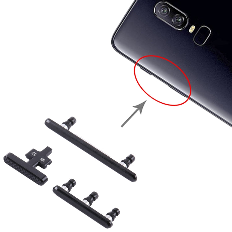 Side keys, For OnePlus 6(Frosted Black)