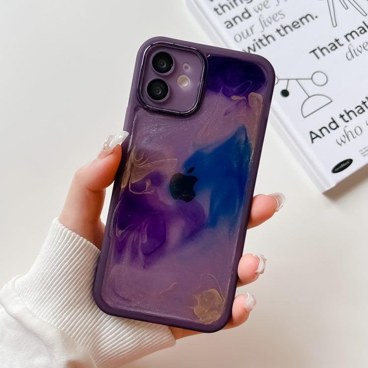 Custodia per telefono in TPU galvanica con pittura a olio, For iPhone 13 Pro, For iPhone 13 Pro Max, For iPhone 12, For iPhone 12 Pro