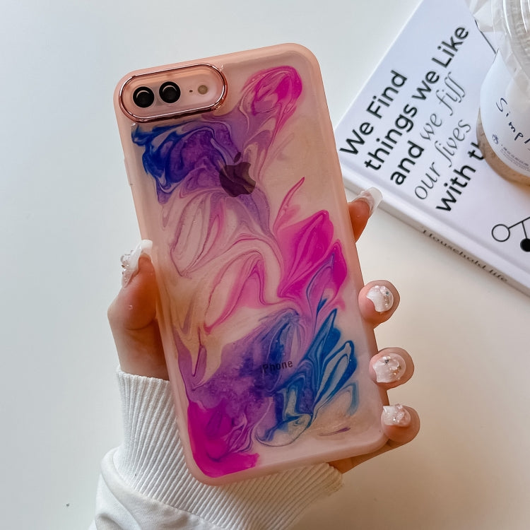 Custodia per telefono in TPU galvanica con pittura a olio, For iPhone 8 Plus / 7 Plus, For iPhone X / XS, For iPhone XS Max, For iPhone XR