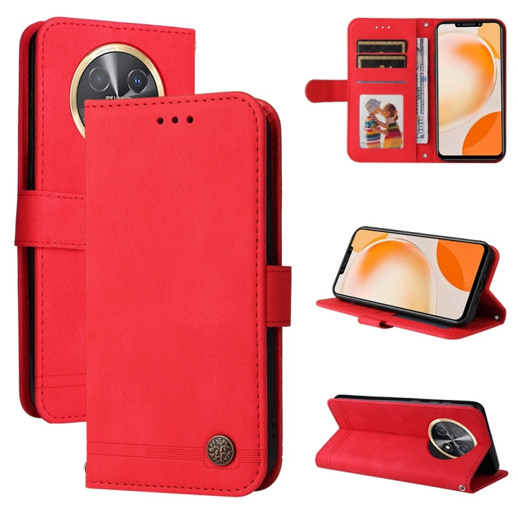 Custodia in pelle con bottone per Huawei nova 12