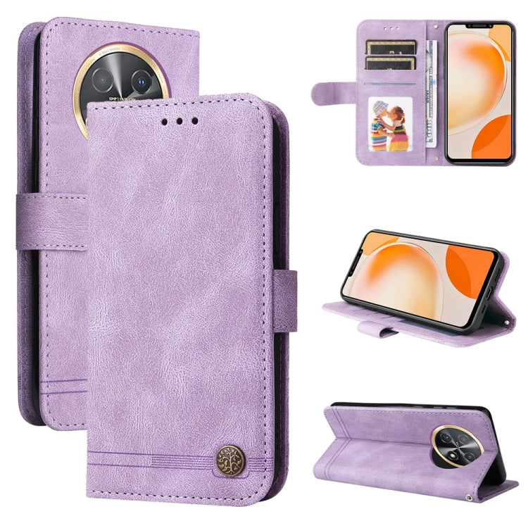 Custodia in pelle con bottone per Huawei nova 12