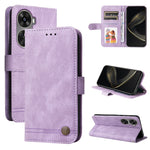 Custodia in pelle con bottone per Huawei Enjoy 70 Pro