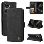 Custodia in pelle con bottone per Huawei Enjoy 70 Pro