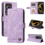 Custodia in pelle con bottone per Huawei Enjoy 70 Pro