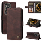 Custodia in pelle con bottone per Huawei Enjoy 70 Pro