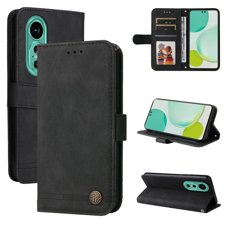 Custodia in pelle con bottone per Huawei nova 12