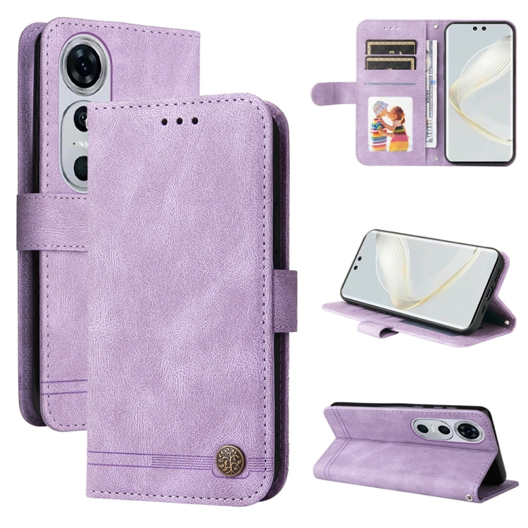 Custodia in pelle con bottone per Huawei Enjoy 70 Pro