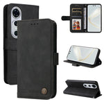 Custodia in pelle con bottone per Huawei Enjoy 70 Pro