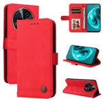 Custodia in pelle con bottone per Huawei Enjoy 70 Pro