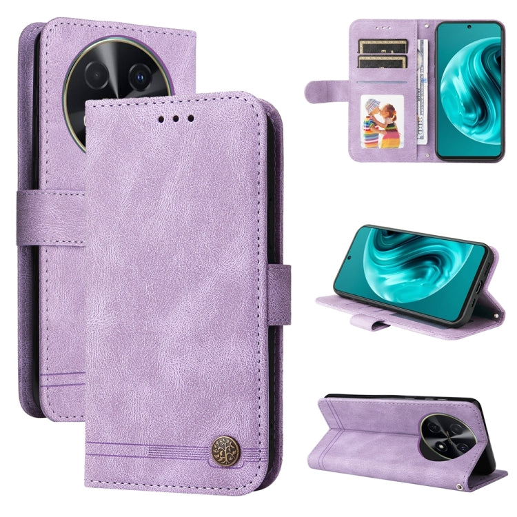 Custodia in pelle con bottone per Huawei Enjoy 70 Pro