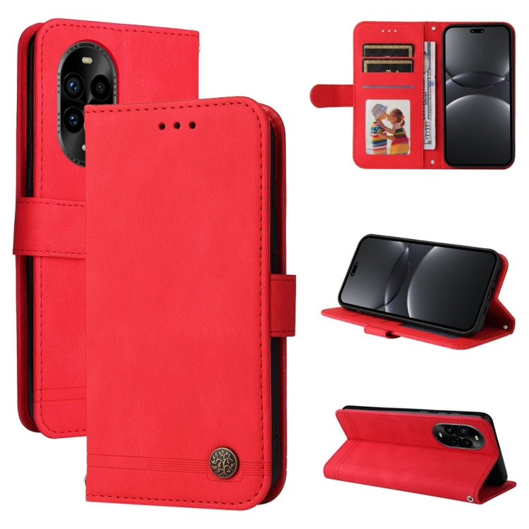 Custodia in pelle con bottone per Huawei nova 14