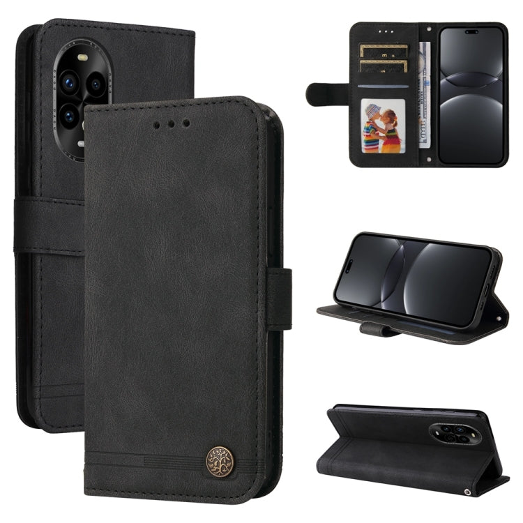 Custodia in pelle con bottone per Huawei nova 14