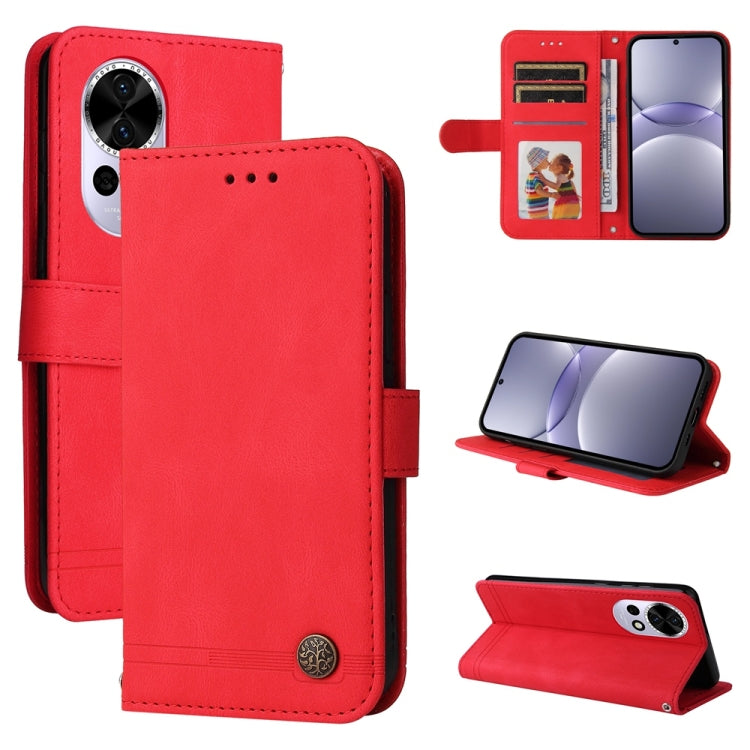 Custodia in pelle con bottone per Huawei nova 14