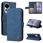 Custodia in pelle con bottone per Huawei nova 14