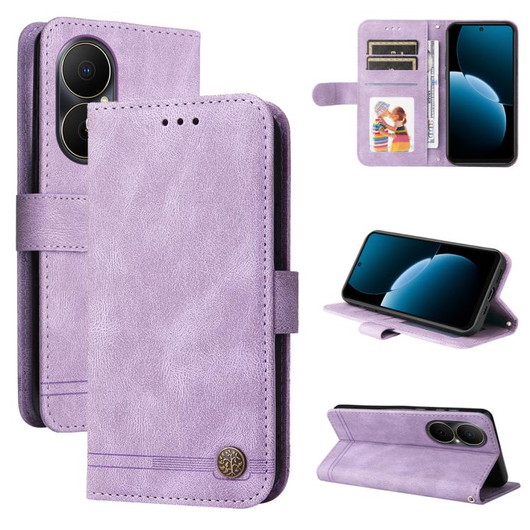 Custodia in pelle con bottone per Huawei nova 14