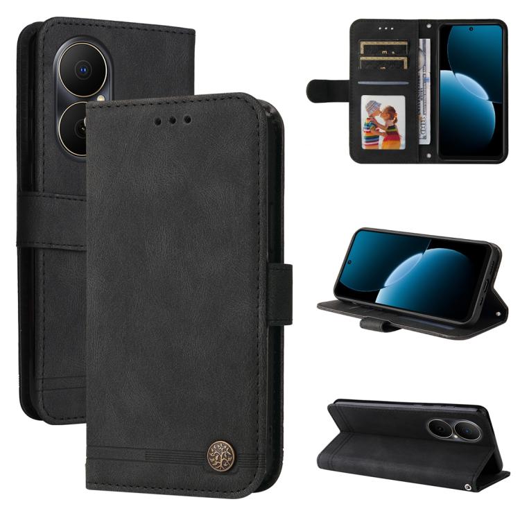 Custodia in pelle con bottone per Huawei nova 14
