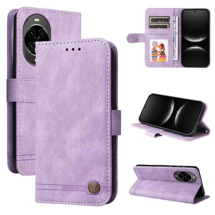 Custodia in pelle con bottone per Huawei nova 14