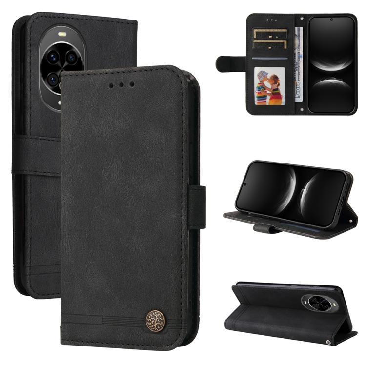 Custodia in pelle con bottone per Huawei nova 14