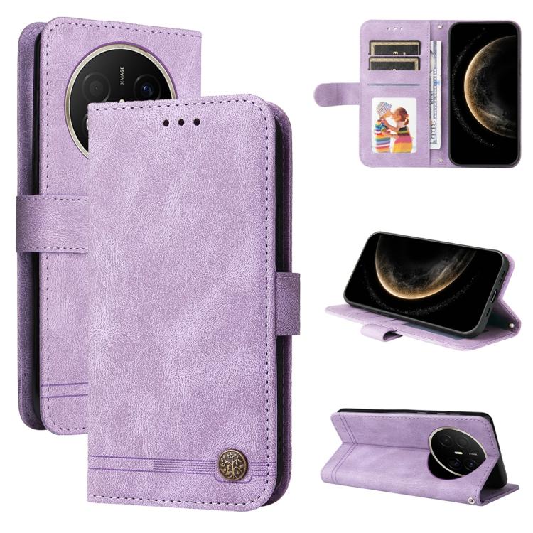 Custodia in pelle con bottone per Huawei Nova 15 Pro
