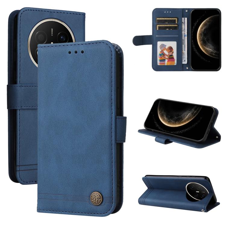 Custodia in pelle con bottone per Huawei Nova 15 Pro