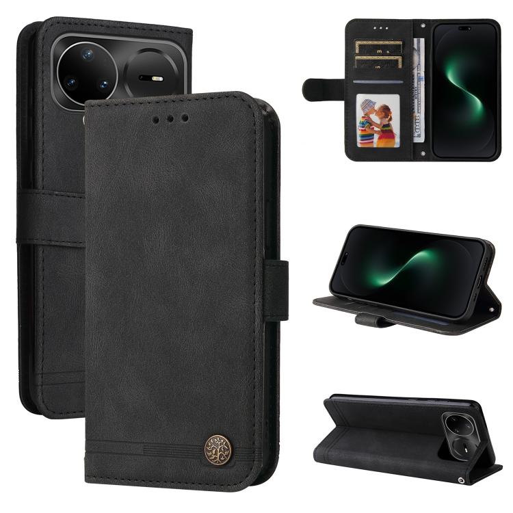 Custodia in pelle con bottone per Huawei Nova 15 Pro