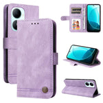 Custodia in pelle con bottone metallo per Huawei nova 16