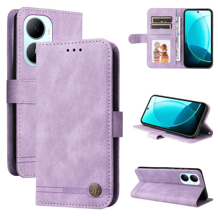 Custodia in pelle con bottone metallo per Huawei nova 16