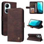 Custodia in pelle con bottone metallo per Huawei nova 16