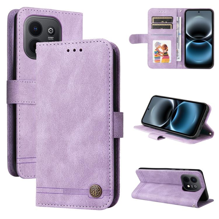 Custodia in pelle con bottone metallo per Huawei nova 16