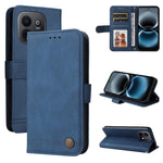 Custodia in pelle con bottone metallo per Huawei nova 16