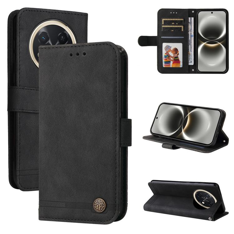 Custodia in pelle con bottone metallo per Huawei nova 16