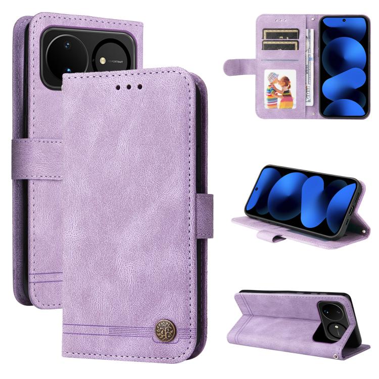 Custodia in pelle con bottone metallo per Huawei nova 16