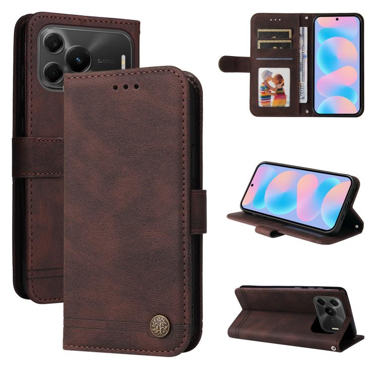 Custodia in pelle con bottone metallo per Huawei nova 16