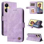 Custodia per telefono in pelle con bottone in metallo con albero della vita Skin Feel, For Realme 11 Pro / 11 Pro+, For Realme C65 4G, For Realme C55, For Realme GT Neo 5 5G / GT3